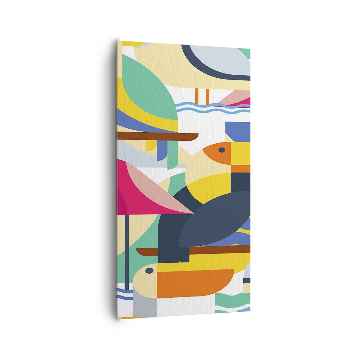 Canvas picture - Birds' Party - 65x120 cm