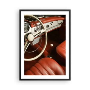 Poster in black frame - Stylish interior of a classic car - 50x70cm - Luxury Vintage Style - Modern wall decoration for the living room and bedroom ARTTOR