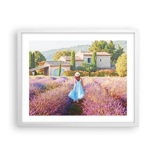 Poster in white frmae - Lavender Girl - 50x40 cm