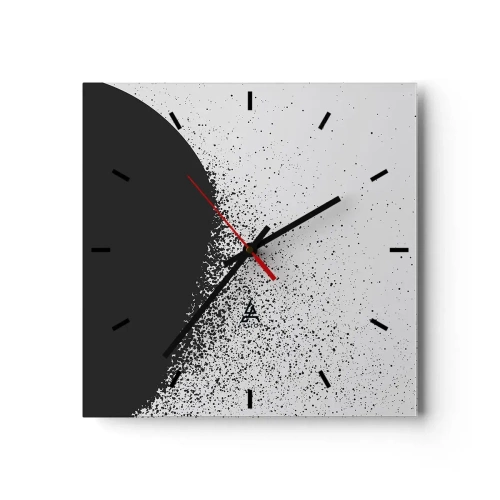 Wall clock - Clock on glass - Movement of Particles - 40x40 cm
