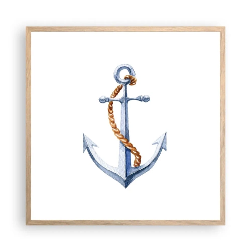 Poster in light oak frame - Ahoy Adventure! - 60x60 cm