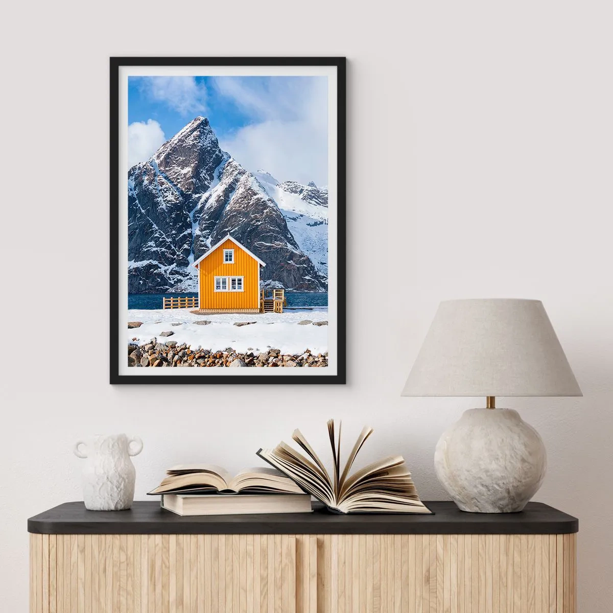 Poster in black frame - Scandinavian Holiday - 40x50 cm