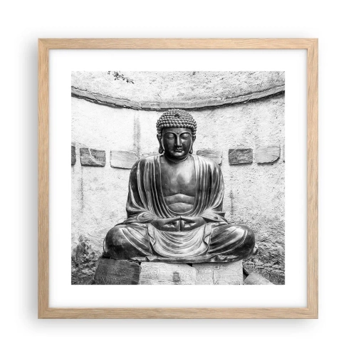 Poster in light oak frame - At the Source of Peace - 40x40 cm