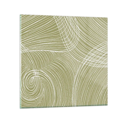 Glass picture - Intricate Abstract in White - 30x30 cm