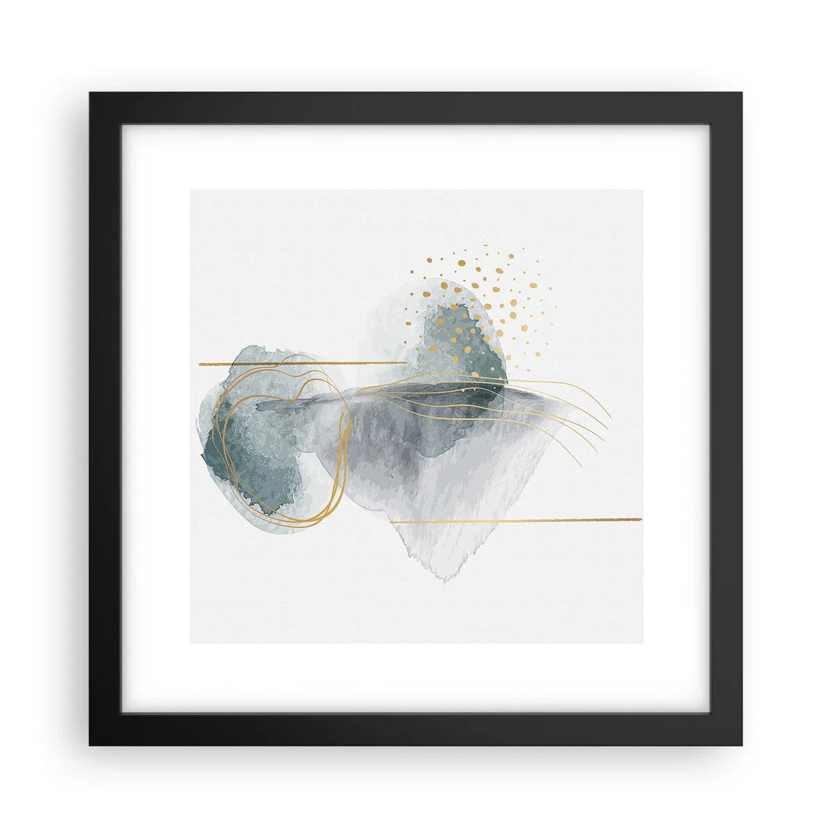 Poster in black frame - On the Relationships of Grey and Gold - 30x30 cm