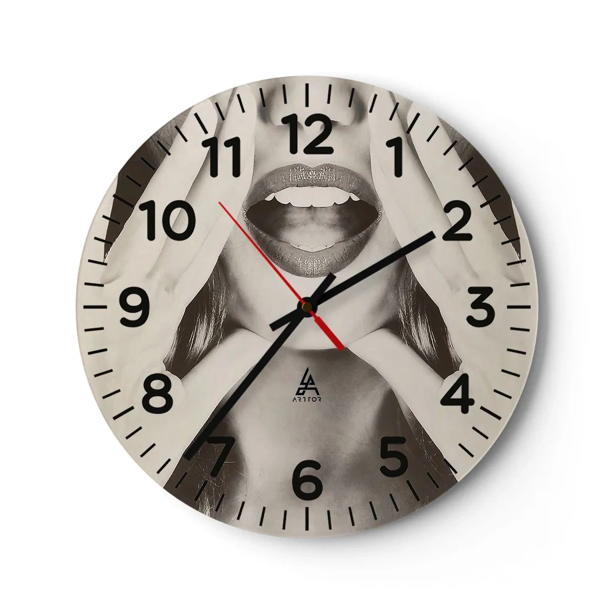 Wall clock - Clock on glass - Coming! - 30x30 cm