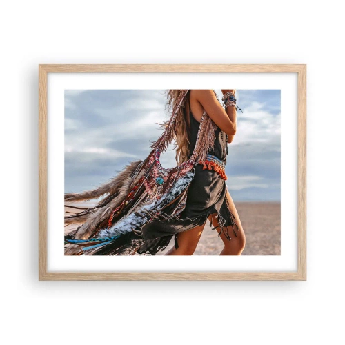Poster in light oak frame - Shaman's Girl - 50x40 cm