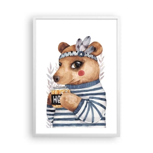 Poster in white frmae - Sweet Lady Bear - 50x70 cm