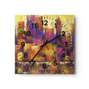 Wall clock - Clock on glass - Metropolitan Composition - 30x30 cm