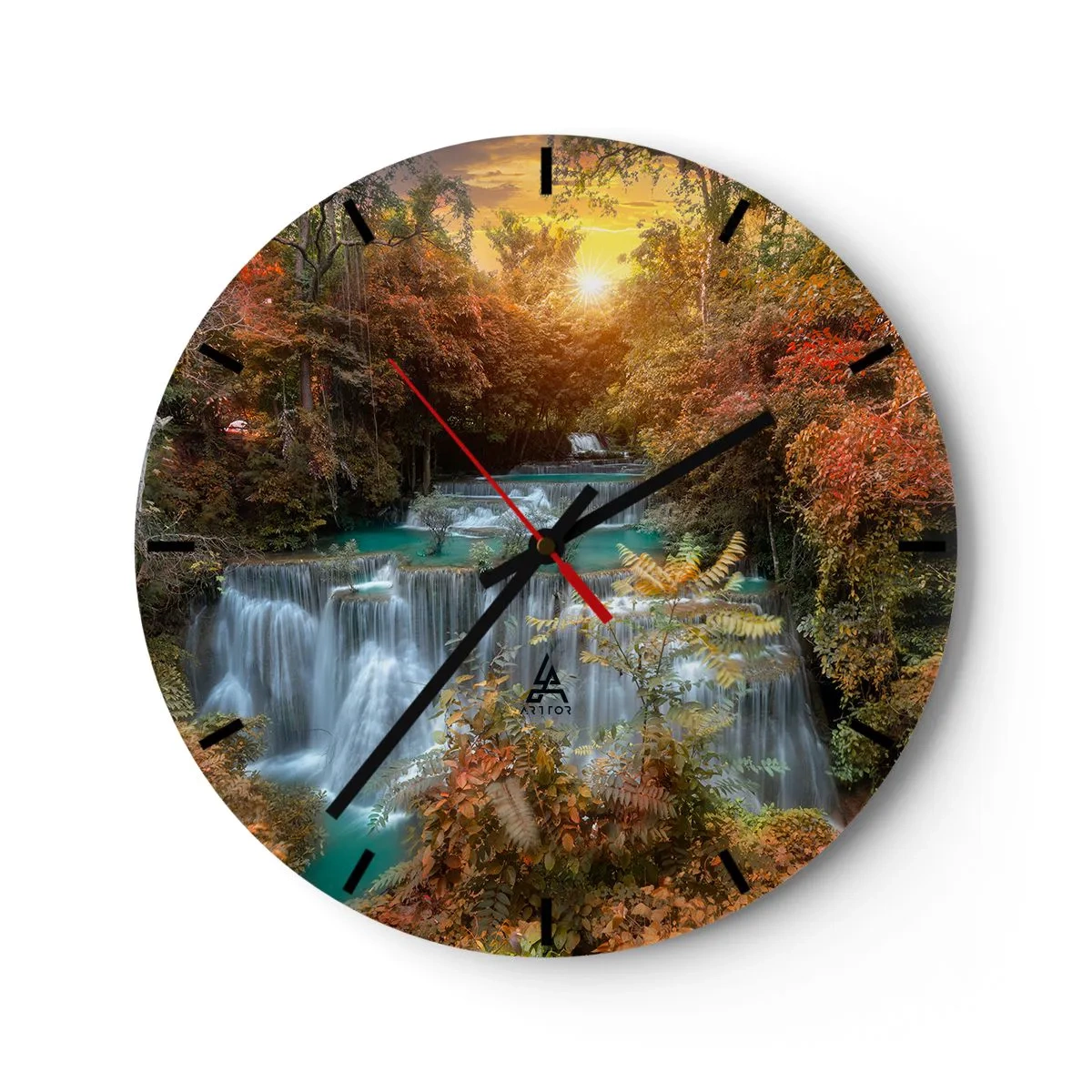 Wall clock - Clock on glass - Hidden Forest Treasure - 40x40 cm