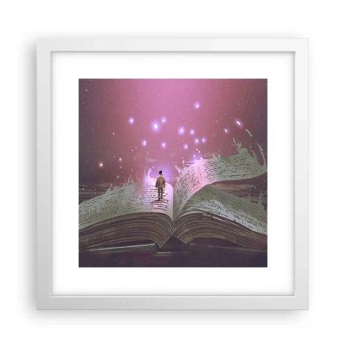 Poster in white frmae - Invitation to Another World -Read It! - 30x30 cm