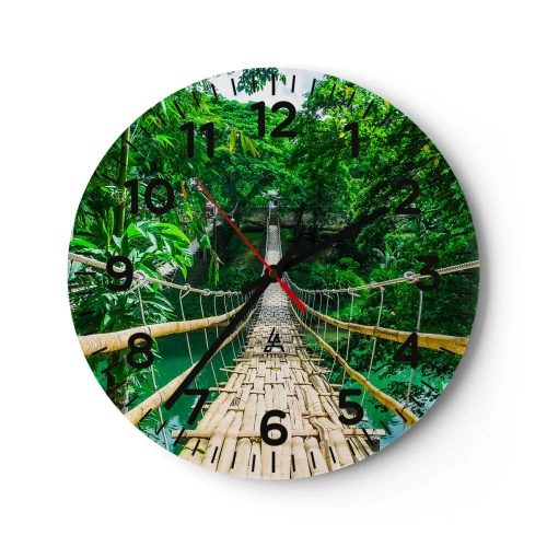 Wall clock - Clock on glass - Small Bridge over the Green - 30x30 cm