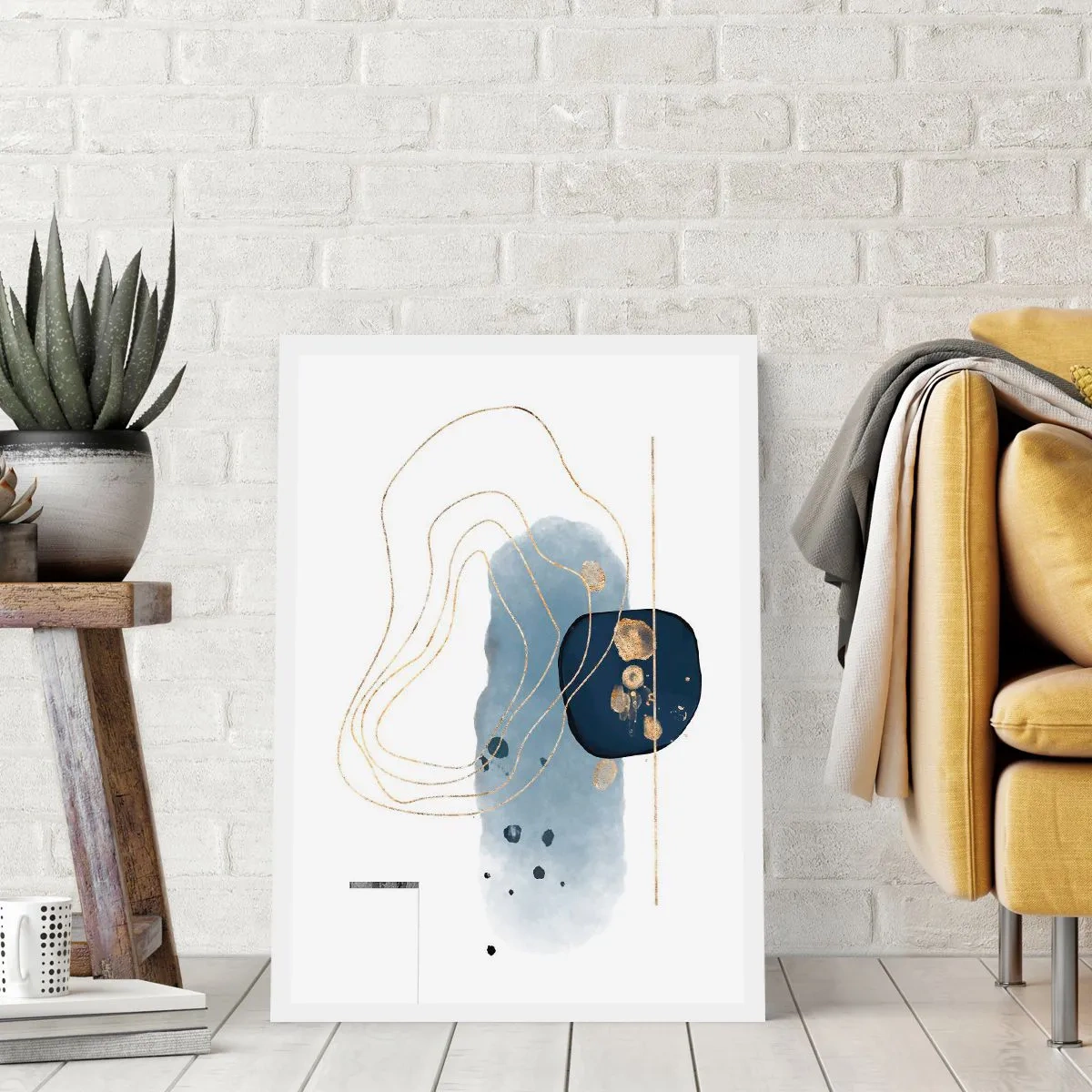 Poster - Blue and Gold Fantasy - 70x100 cm