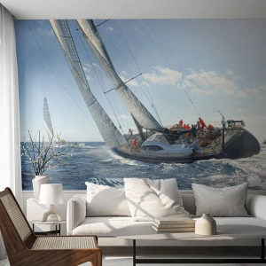 Photo Wallpaper Premium Canvas - Let the Better Win - Sailing Yacht, Regatta, Sailing - 200x140 cm