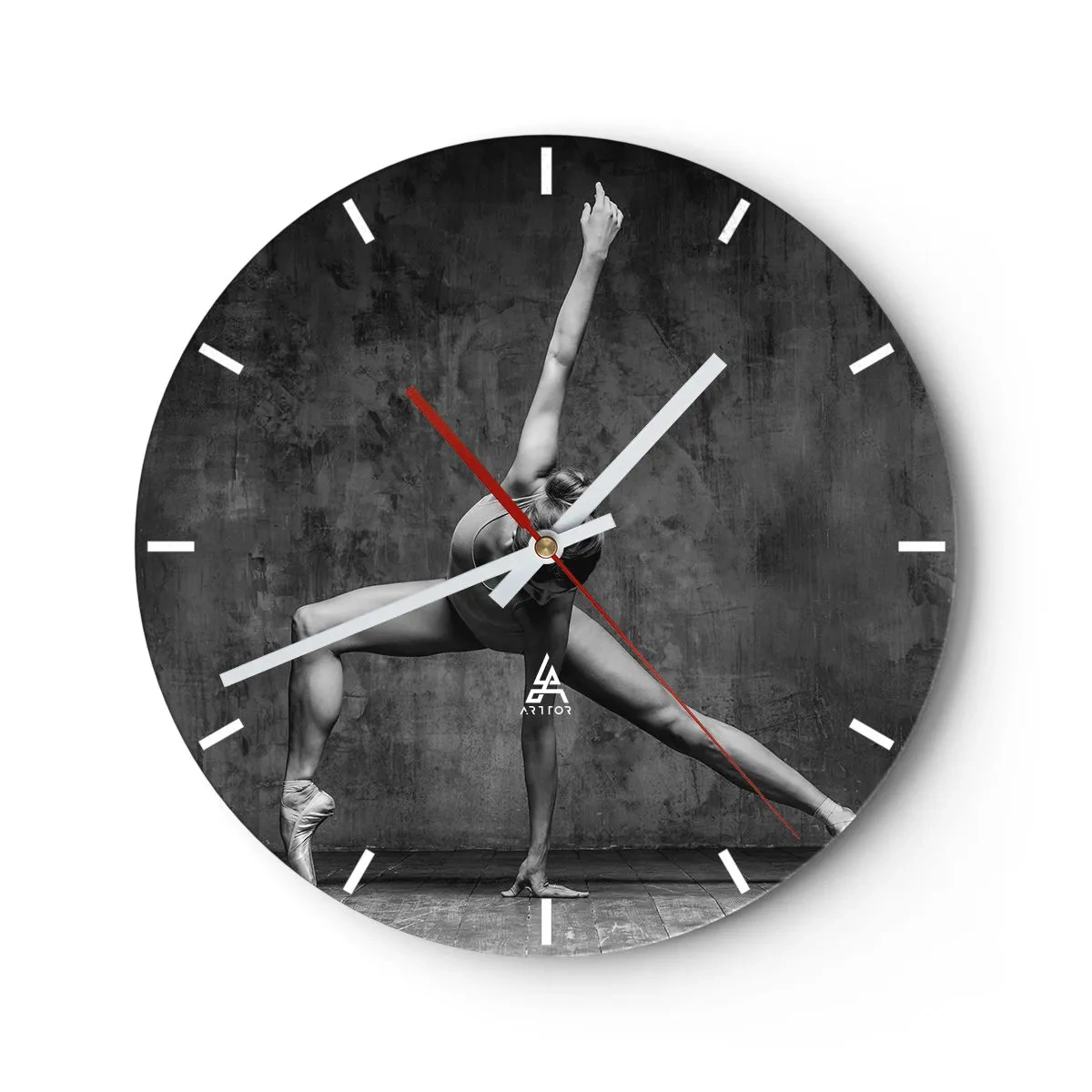Wall clock - Clock on glass - Ideal of Balance - 40x40 cm
