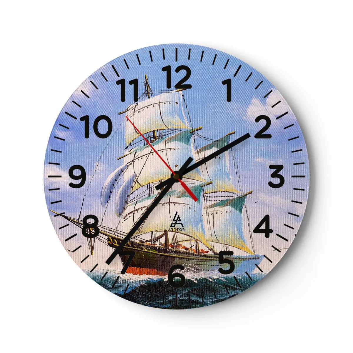 Wall clock - Clock on glass - Proudly with Wind - 30x30 cm