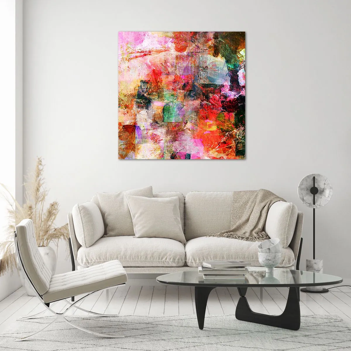 Glass picture - Journey through Pink - 40x40 cm