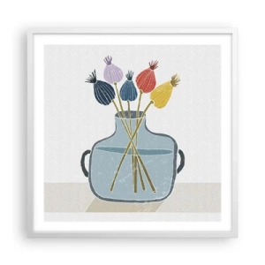 Poster in white frmae - As Quiet as Poppies - 60x60 cm