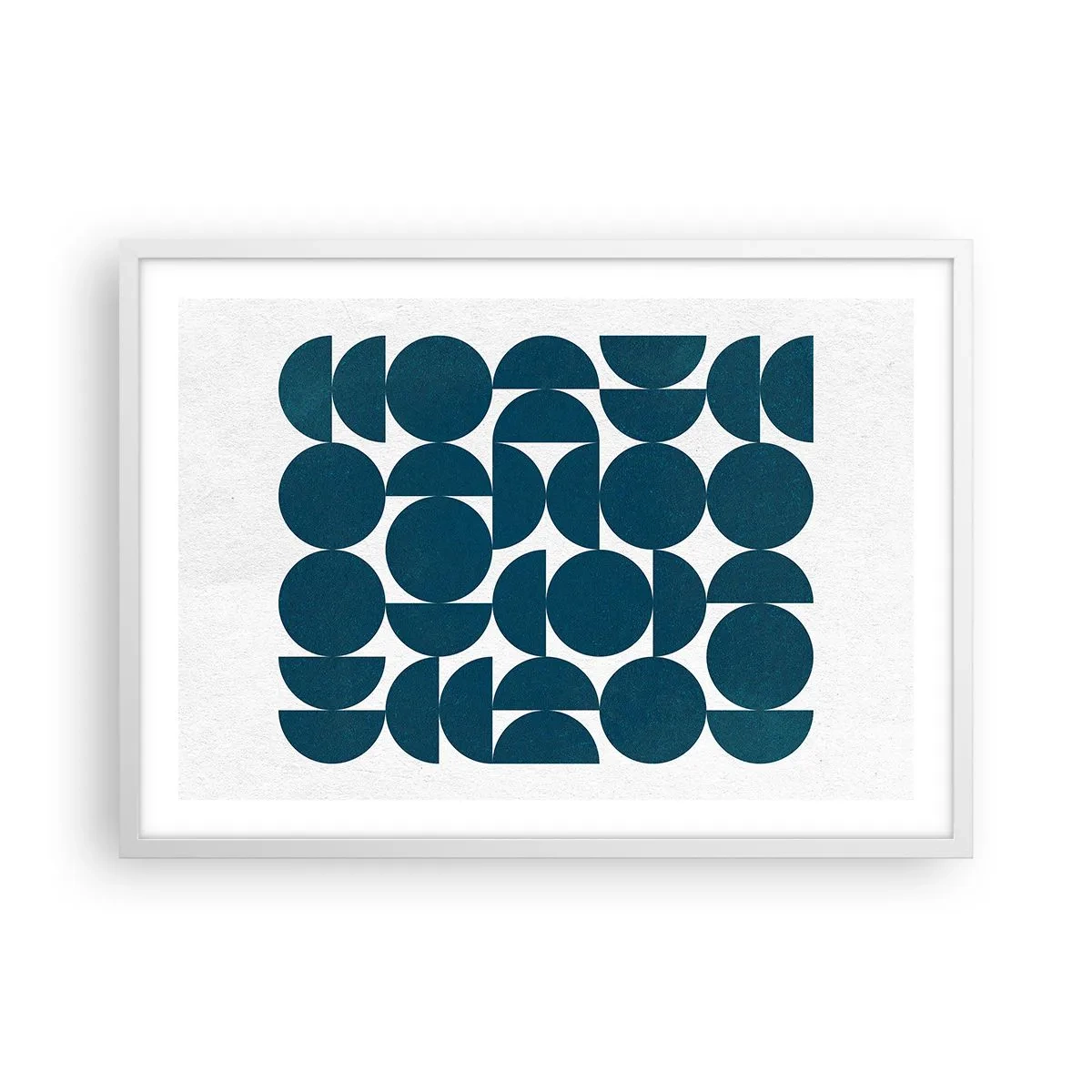 Poster in white frmae - Circles and Semicircles - 70x50 cm