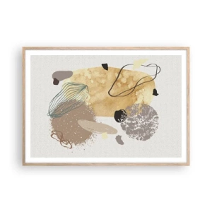 Poster in light oak frame - Applied Splashing - 100x70 cm