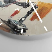 Clock face with lines