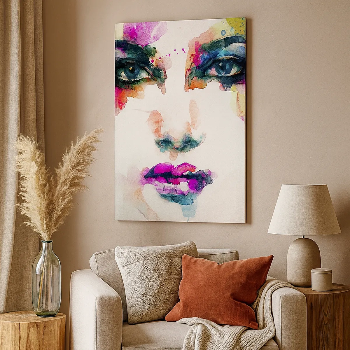 Canvas picture - Portrait Painted by a Rainbow - 50x70 cm