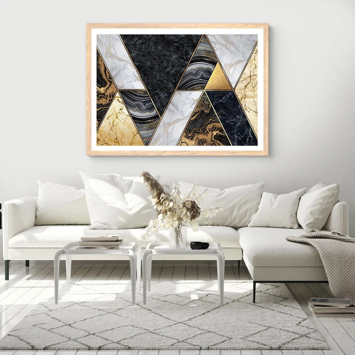 Poster in light oak frame - Stone on Stone - 100x70 cm