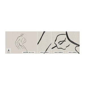 Photo Wallpaper Sample Self-Adhesive Deluxe Sticker - Intimate Sketch - Minimalism, Act, Woman - 100x30 cm