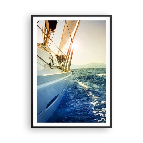 Poster in black frame - In Search of Adventure - 70x100 cm