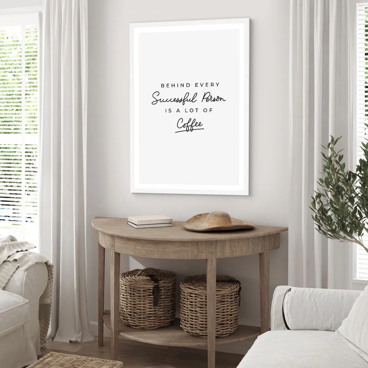Poster in white frmae - Secret of Success - 50x70 cm
