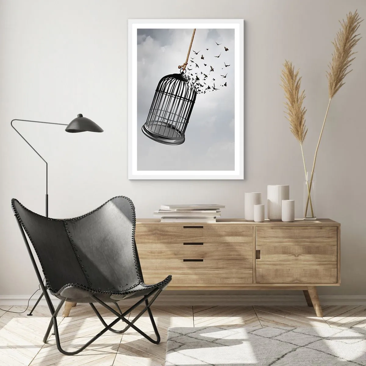 Poster in white frmae - Faith…Hope…Freedom! - 70x100 cm