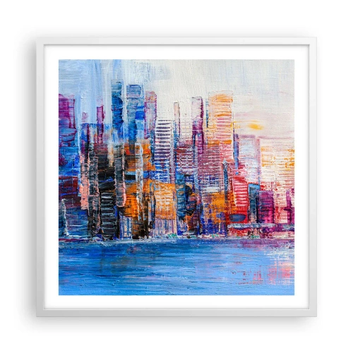 Poster in white frmae - Joyful Metropolis - 60x60 cm