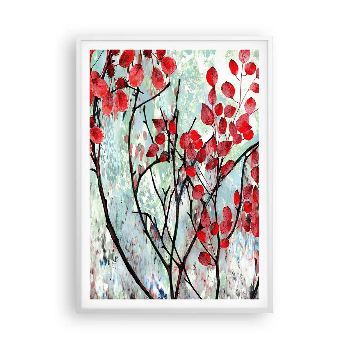 Poster in white frmae - Tree in Scarlet - 70x100 cm
