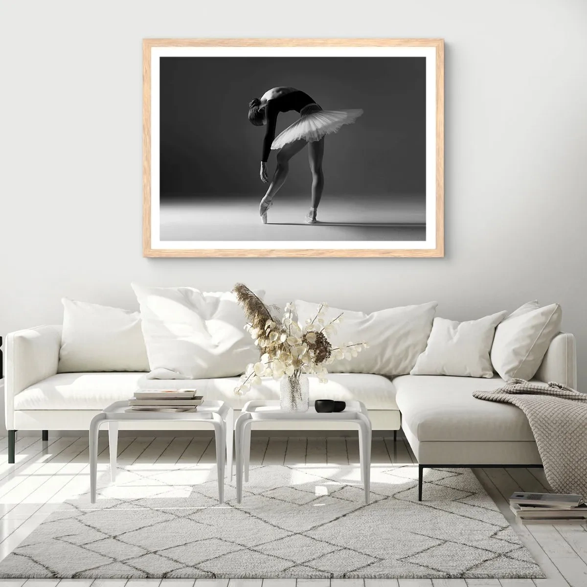 Poster in light oak frame - Belle Ballet Dancer - 100x70 cm