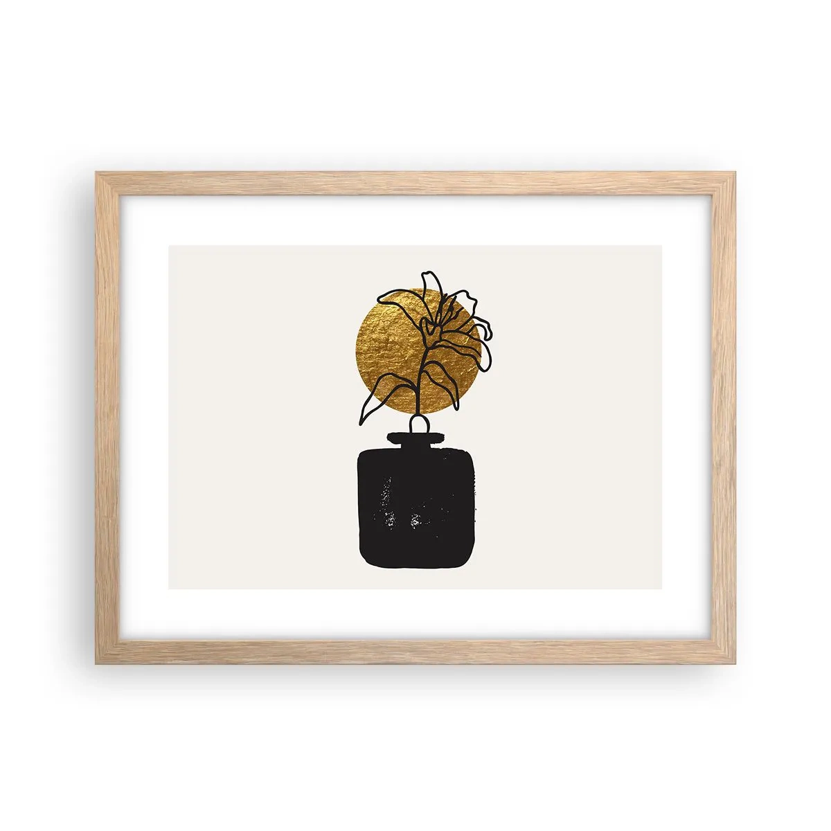 Poster in light oak frame - Beauty Precious as Gold - 40x30 cm