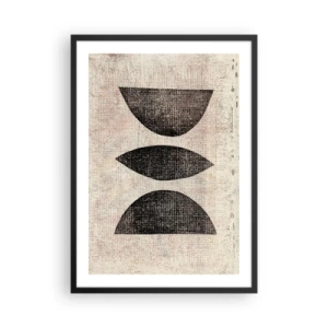 Poster in black frame - Geometric abstraction in vintage style - 50x70cm - Ethnic Abstraction - Modern wall decoration for the living room and bedroom ARTTOR