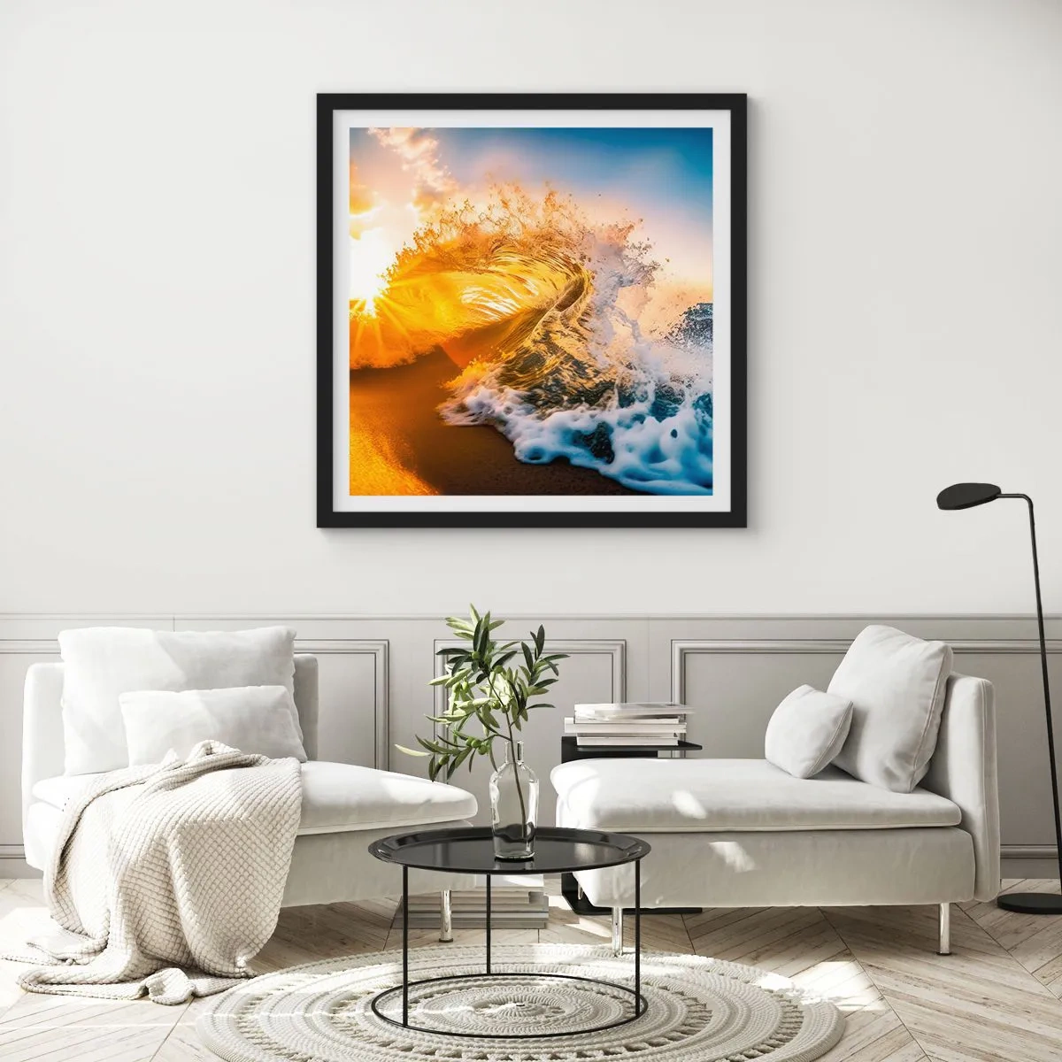 Poster in black frame - Playing with Sand - 60x60 cm