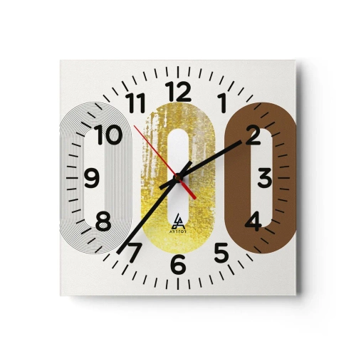 Wall clock - Clock on glass - Ooo! - 40x40 cm