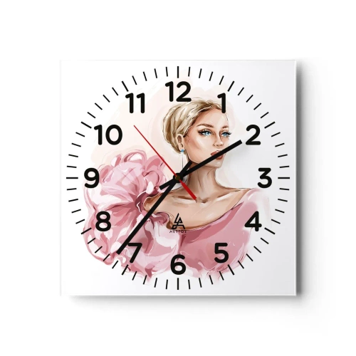 Wall clock - Clock on glass - Like a Painitng - 40x40 cm