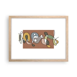 Poster in light oak frame - Abstract Worthy of a Smile - 40x30 cm
