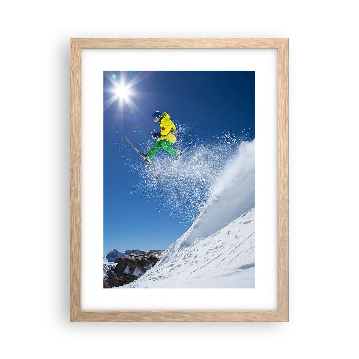 Poster in light oak frame - Dancing with the Mountains - 30x40 cm