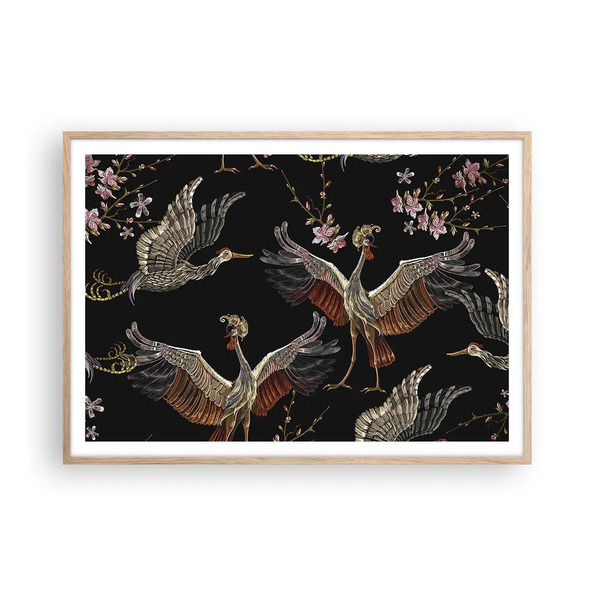 Poster in light oak frame - Fairy Tale Bird - 100x70 cm