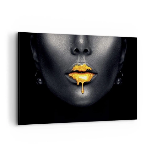 Canvas picture - Golden Lips - 120x80 cm