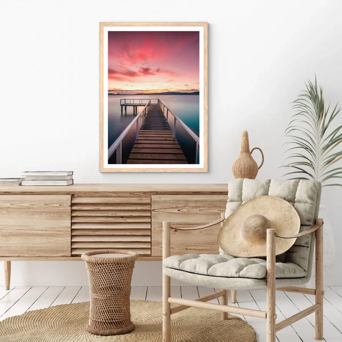 Poster in light oak frame - Mild Flame of an Evening - 40x50 cm