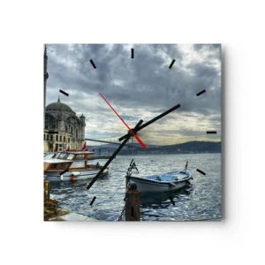 Wall clock - Clock on glass - Between Worlds - 40x40 cm