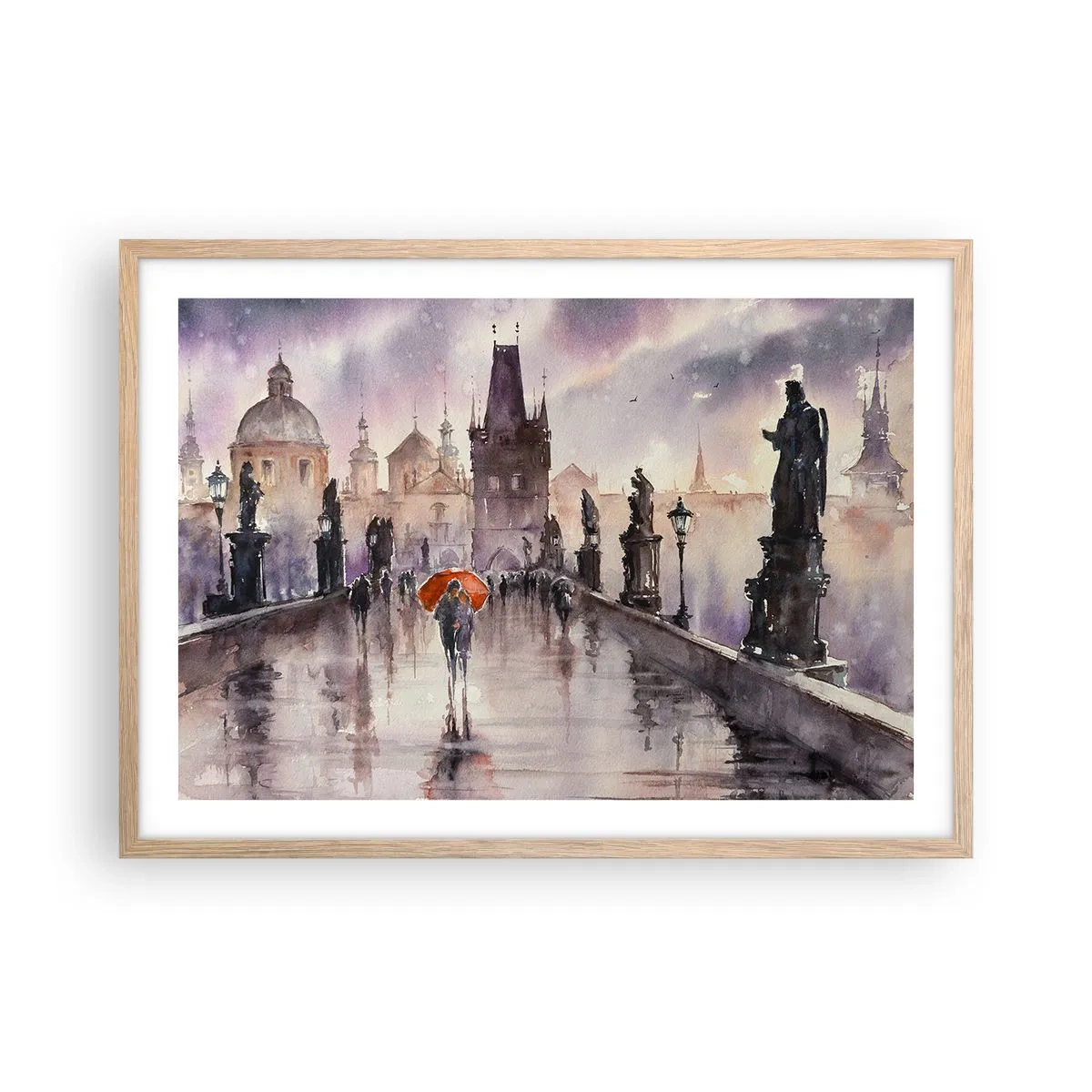 Poster in light oak frame - Peaople Don't Change - 70x50 cm
