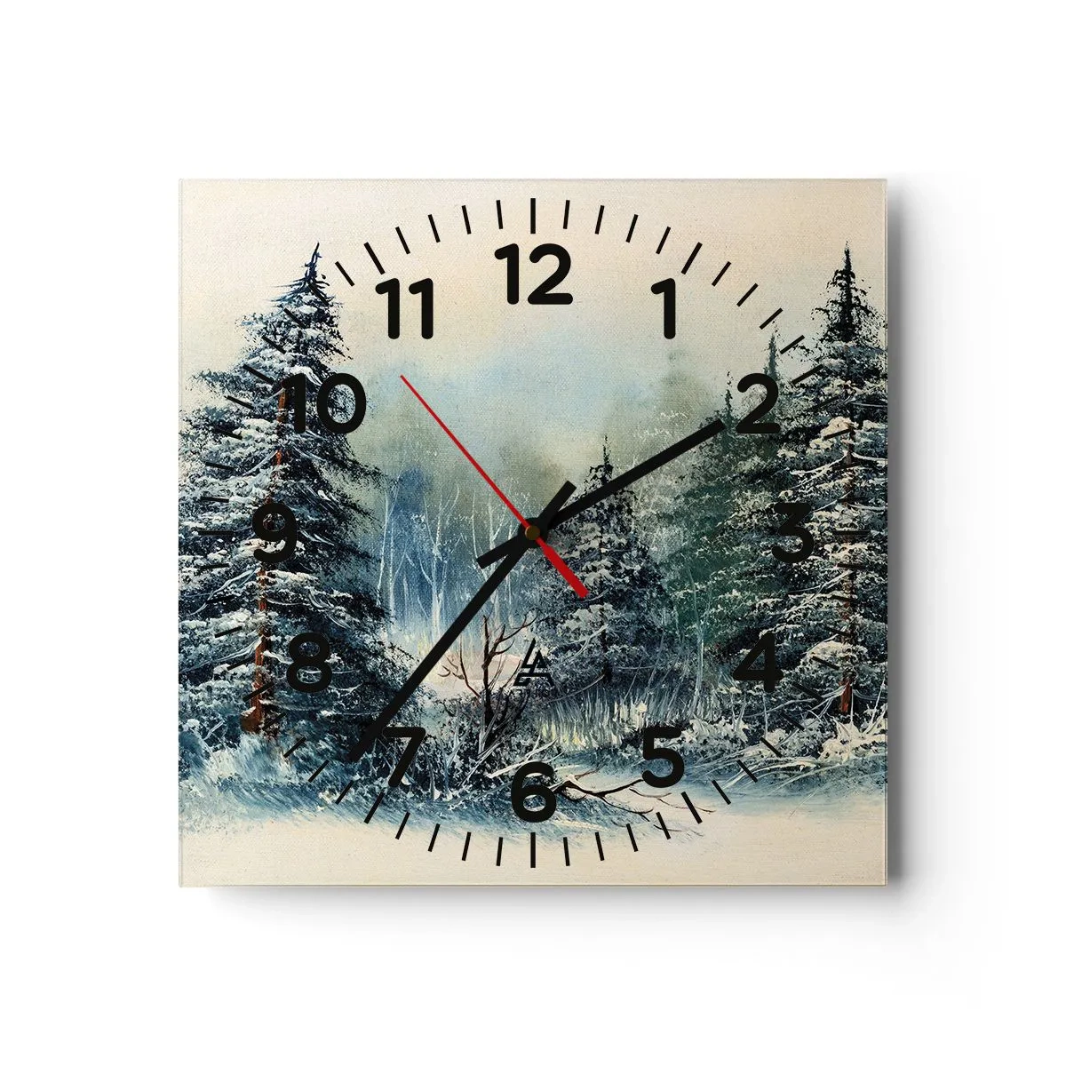 Wall clock - Clock on glass - Ready for Christmas - 40x40 cm