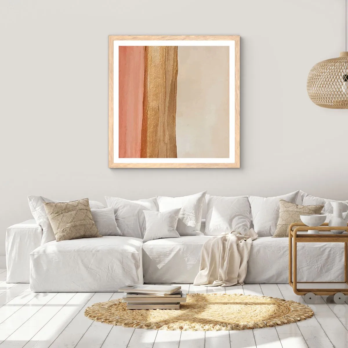 Poster in light oak frame - Vertical Composition - 40x40 cm