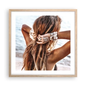 Poster in light oak frame - Sister of Water and Sun - 50x50 cm