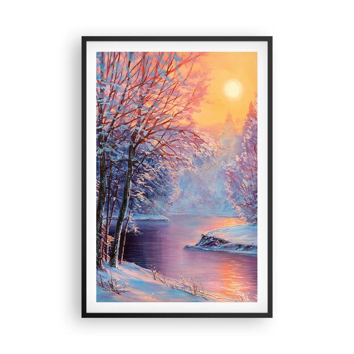 Poster in black frame - Colours of Winter - 61x91 cm